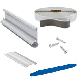 RecPro RV Awning Trim | Black or White Color Trim Options | Trim Pieces 92" Length | Aluminum | Made in The USA | Kit (22 Feet, White)
