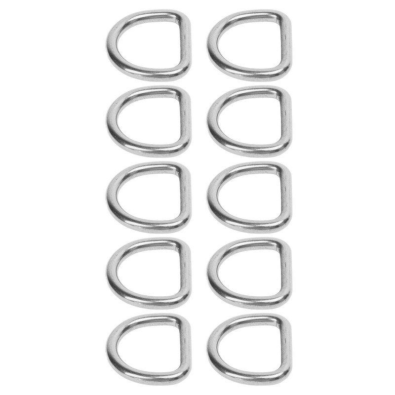 10 PCS 316 Stainless Steel D Ring Seamless Welded Hardware