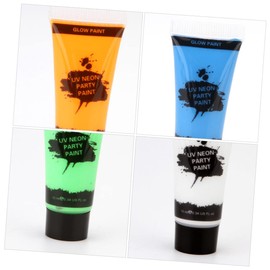 Minkissy 8pcs Washable Dark Reactive Face Paints Safe Luminous Bodypaint for Parties Festivals Events Non-toxic Fluorescent