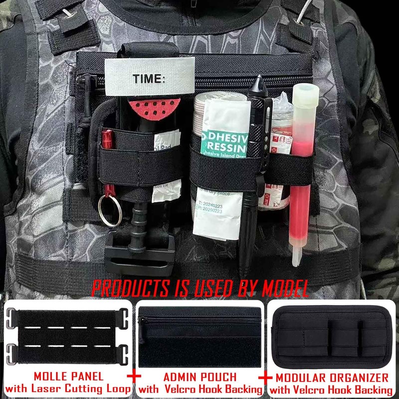 BOSITIVE Tactical Bag Insert Modular Organizer Utility Admin Pouch Hook,
