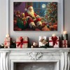YONICA Christmas Canvas wall art, Santa Claus preparing gifts, Christmas