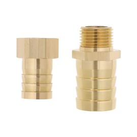 eMagTech Brass Barb Reducer 19mm to 25mm Hose Fitting Adapter Pipe Splicer Connector Converter for Air Line Water Pipe Fuel Line Oil Pipe 1/2 Inch Thread