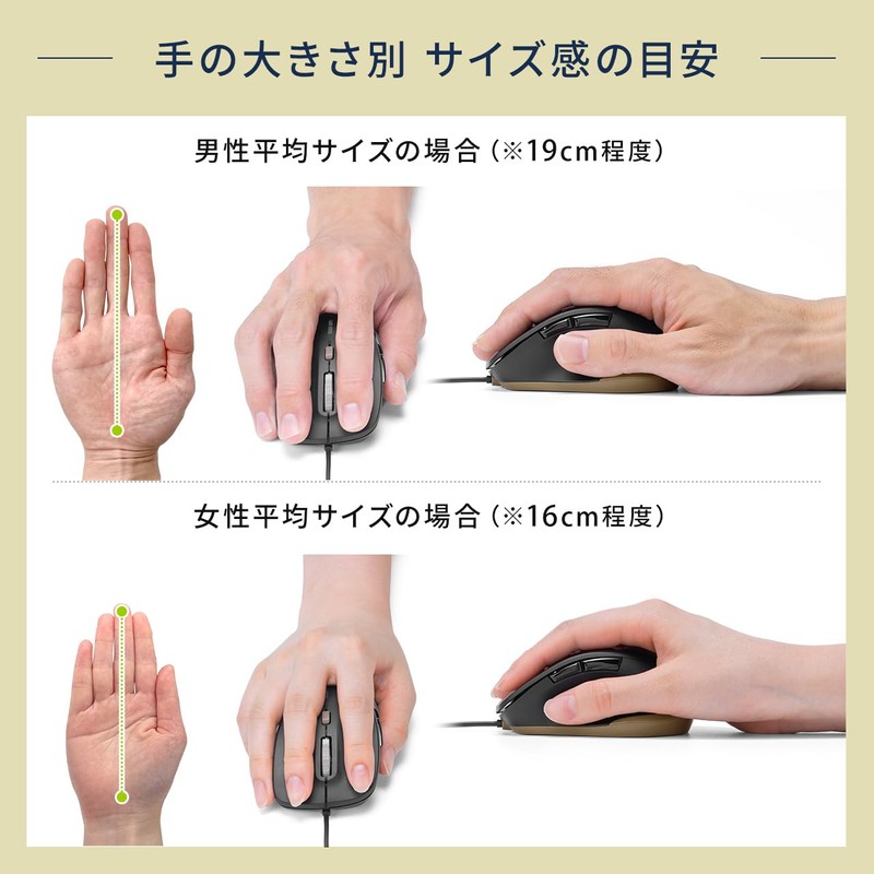 Sanwa Direct 400-MA159BK2 Wired Mouse, USB-A, Quiet, Small, 5 Buttons,