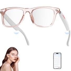 Smart Glasses with AI, Bluetooth 5.3 Glasses with 116 Language & Accents, UV Protection, Translation Glasses Lightweight for Work/Travel, Multifunctional Smart Glasses for Women(White)