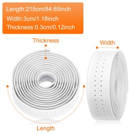 HARFINGTON Bike Handlebar Tape PU EVA Perforated Design Soft Bicycle Bar Tape with End Plugs for Road Cycling Folding Bicycles Enhance Bike Grip, White