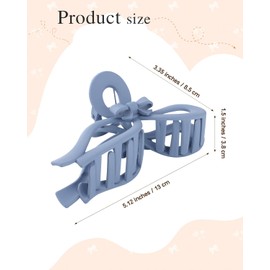 4 PCS Bow Hair Clips for Women Bow Claw Clip 5" Large Hair Claw Clips for Thick and Thin Hair Cute Bows Jaw Clip (Light Blue + Blue + Light Green + Lake Blue)