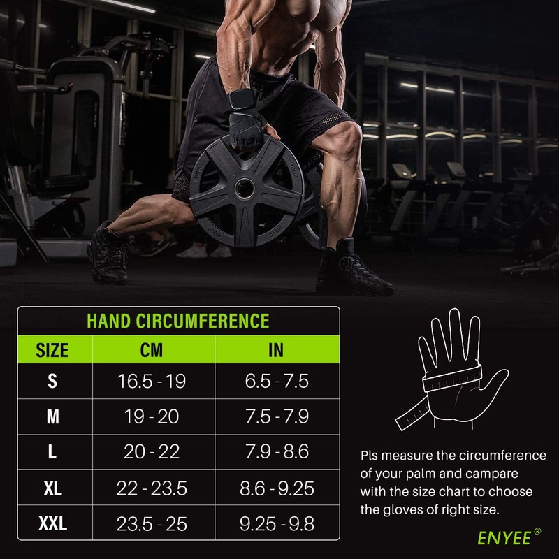 Enyee Workout Gloves Mens and Women Weight Lifting Gloves with