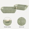 StorageWorks Extra Large Wicker Storage Basket for Organizing with Wooden