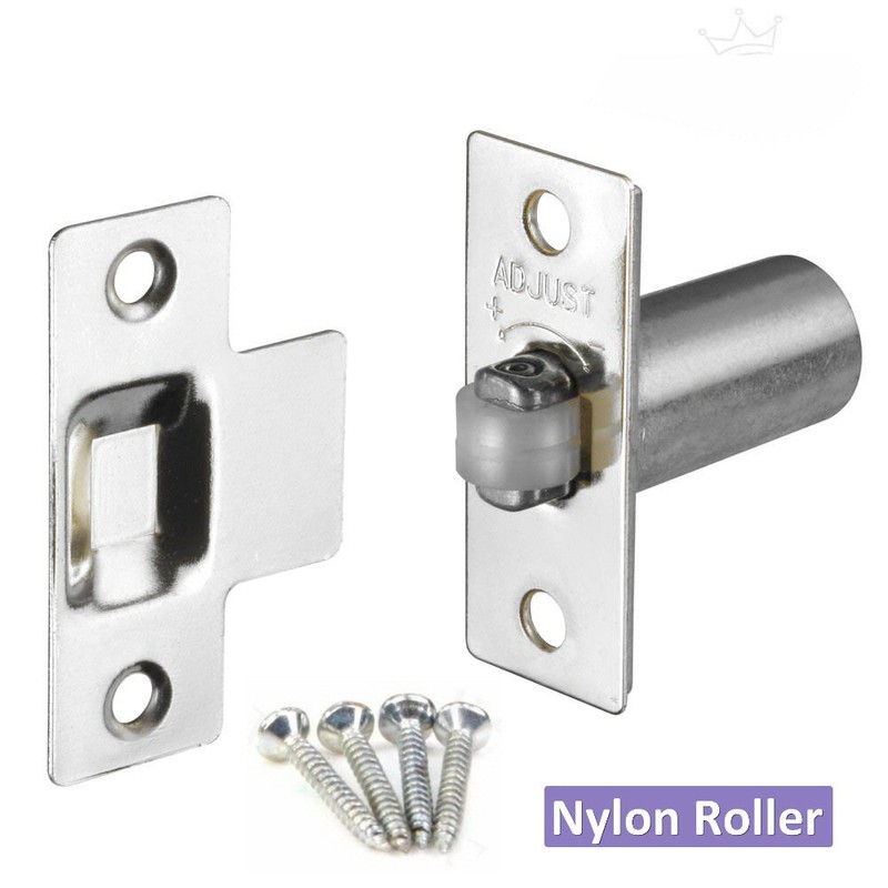 Dzina™ Adjustable Roller Catch 38mm Nickel Plated Forend (Nylon Roller)