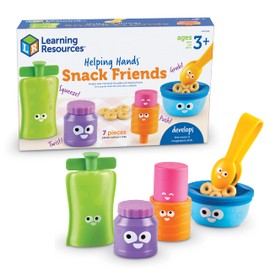 Learning Resources Helping Hands Snack Friends, Juguetes para niños, diversión motrizada Fina, Preescolar, Habilidades motoras Finas, Actividades para niños, 7 Piezas, Edad 3+
