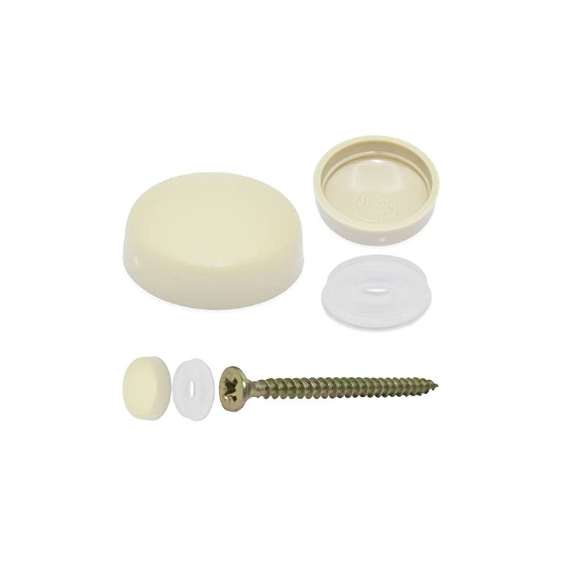 Snap-On Two Piece Dome Screw Cover Caps - Pack of