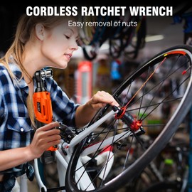 Banas Versatile 12 V Cordless Ratchet Wrench Electric Power Spanner Set, 0-2300 RPM, 40 N.M Torque, Includes 7 Sockets, Perfect for Car Repairing, Garage, Workshop, Household, DIY etc (Orange)