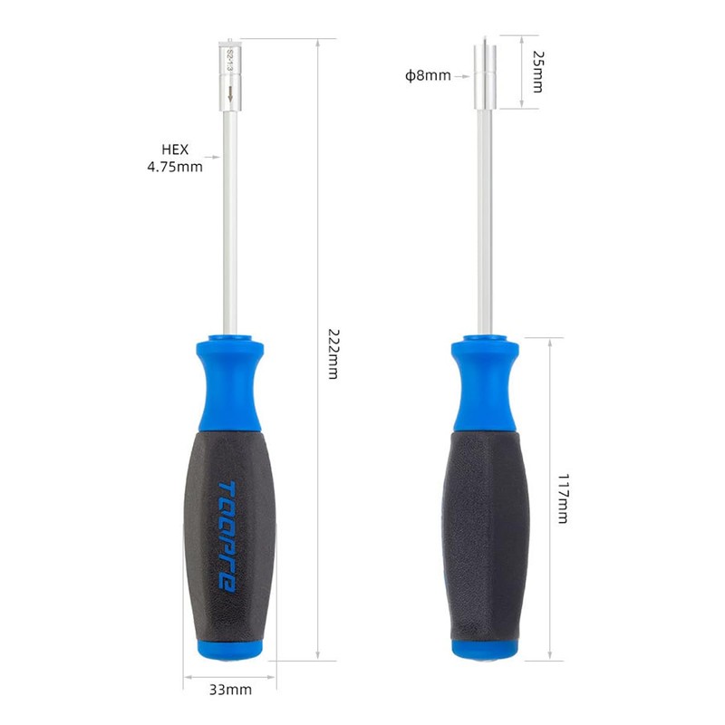 HOUSON Bicycle Spoke Nipple Wrench, 5-in-1 Multi-Function Tool with Interchangeable