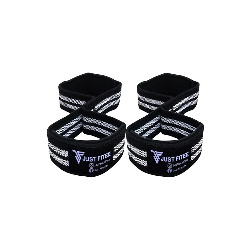 Just Fitee® Figure 8 Padded Lifting Straps Strength Training, Bodybuilding
