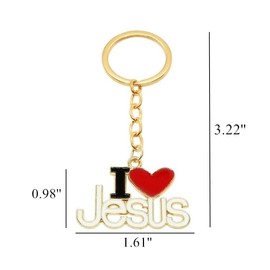 PHAETON 20PCS Jesus Pendants Keyrings Keychains Religious Door Car Key Holders Jesus Key Rings Religious Favors for Christians Easter Prayer Gifts（Golden）