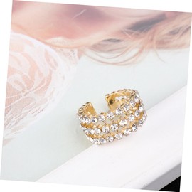 FOMIYES Multilayer Colorful Rhinestone Ear Clip for Women Alloy Decorative Earrings Lightweight Small Shining Ear Clip for Everyday Wear