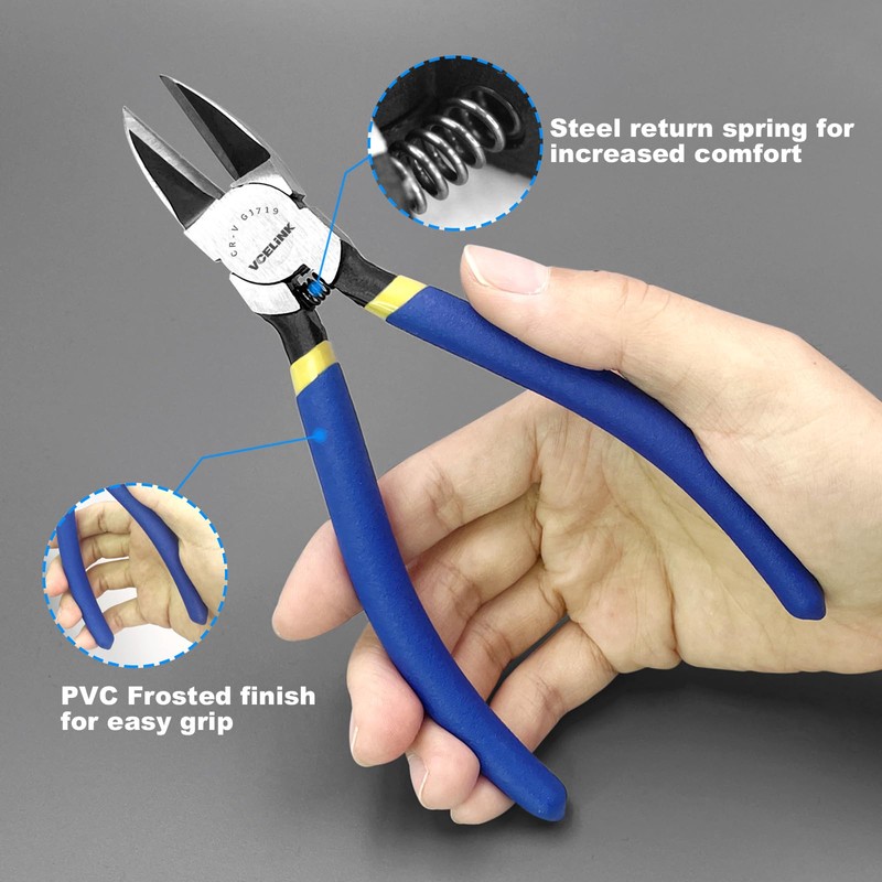 VCELINK Wire Cutters, 6 inch Side Cutters, Small Flush Cutters,