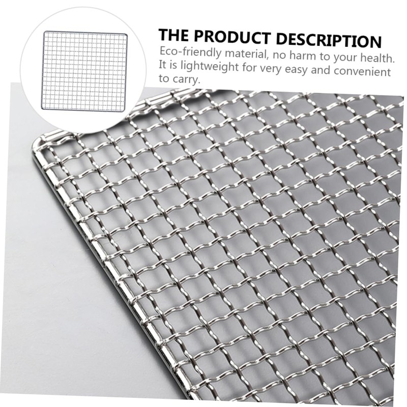 SUPVOX Stainless Steel BBQ Grill Mesh Rack - 20x20cm Square