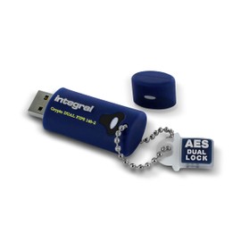 Integral 64GB Crypto-140-2 256-Bit 3.0 USB Stick Verschlüsselt - USB Stick Passwort geschützt - FIPS 197 Zertifiziert, Schutz vor Brute-Force-Angriffen, Robustes, dreilagiges, wasserdichtes Design