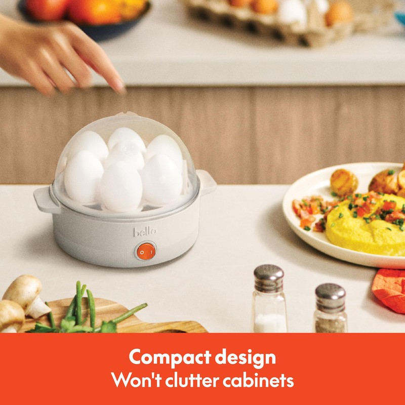 bella Electric Egg Cooker, 7 Eggs Capacity Tray, Single Stack,