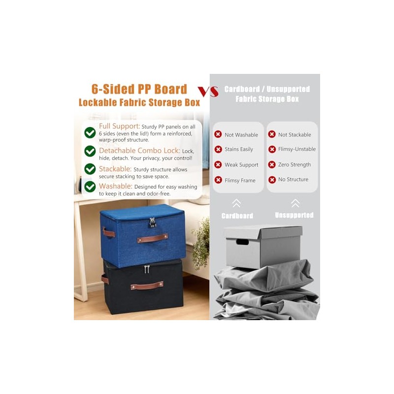 Caja de almacenamiento con cerradura de combinación de 2