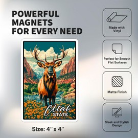 Utah Magnet 4 inch 2 Pack Vinyl for Souvenir Gift Refrigerator Fridge Dishwasher ID 44999