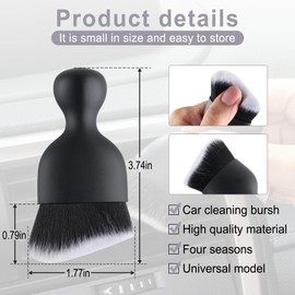 UREHEPO Car Dust Brush Interior, Black & White Car Detailing Brush, Automotive Interior Dusting Brush, Car Cleaning Brush, Soft Bristle Cleaning Brush, Scratch-Free Car Accessories Interior
