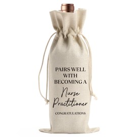 Nurse Practitioner Gifts Wine Bag for Women Men Graduation Gifts for NP Friends Nurse Week Gift Pairs Well with Becoming A Nurse Practitioner Wine Bottle Bag for Nursing School Graduation Party Decor