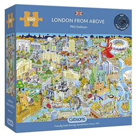 London from Above 500 Piece Jigsaw Puzzle | Sustainable Puzzle for Adults | Premium 100% Recycled Board | Great Gift for Adults | Gibsons Games