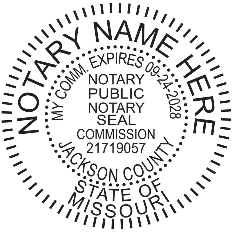 Missouri Notary Stamp | Round Self Inking Unit - Shiny