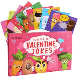 Geefuun 40 Sets Valentines Cards for Kids - 40 Scratch Off Jokes Cards + 40 Envelopes Classroom School Exchange Gifts Love Party Favors Supplies