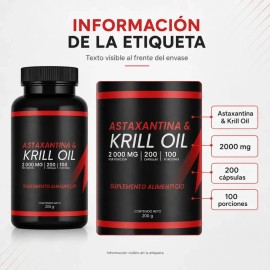Krill Oil 2000 Mg Con Astaxantina 200 Cápsulas 100 Porciones
