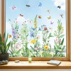 Tanlaby Spring Summer Flower Window Stickers Floral Grass Wildflower Window