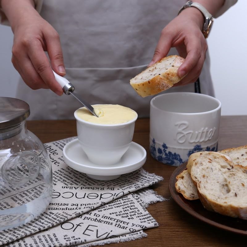 Butter Crock for Counter with Water, Ceramic French Butter Crock