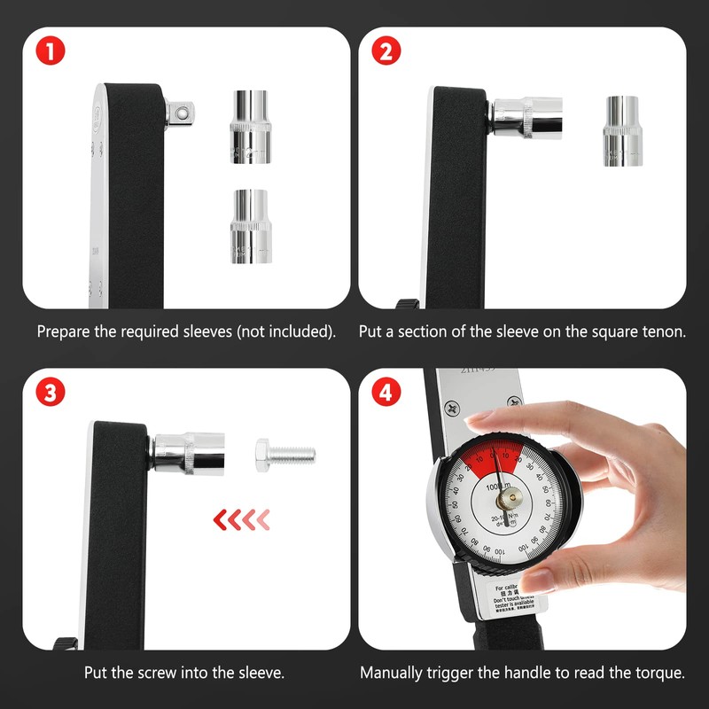 MaldHau Dial Indicator Torque Wrench, Inch Pound Torque Wrench 1/2"