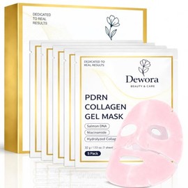 Mascarilla facial de colágeno, Salmón PDRN Cuidado de la piel coreano, mascarilla de hidrogel antienvejecimiento durante la noche, niacinamida reafirm