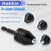 Hakkin 5Pcs Keyless Drill Chuck for Impact Driver, 1/4" Hex