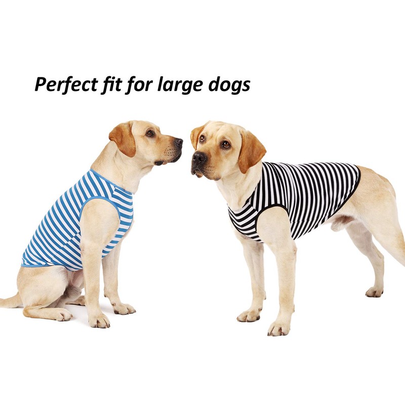 WEONE Camisa de algodón a rayas para perro, ropa básica