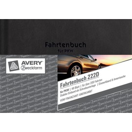 Avery Zweckform 222D Logbook (English language not guaranteed) size A6 Fiscal kilometre evidence 48 Sheets