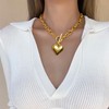 PEALICIOUS PEALICIOUS Chunky Heart Necklace, Gold Chunky Necklace for Women