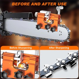 Chainsaw Sharpener, Portable Hand Cranks Chainsaw Sharpener, Chainsaws Chain Sharpener with 5 Grinding Heads, Saw Chain Sharpener Accessories for 8 - 22 Inch Chainsaw, Electric Saw