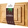 kikcoin 4pc Bamboo Cutting Board Set - Thick Wood Serving