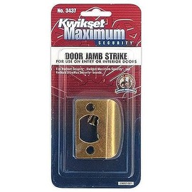 Kwikset 3437-01 5 CP Strk, SQ CNR Full Lip Square Corner Strike Plate, Antique Brass