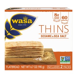 Wasa Flatbread Thins, Sesame and Sea Salt, 6.7 Ounce (Pack of 10)