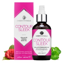 Contour Sleek Cellulite Treatment Body Oil - Anti Cellulite Skin Firming Massage Oil - Premium Detoxing and Toning Formula with Gotu Kola + Algae Extract + Camellia Oil + Grapefruit - 4 oz.