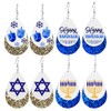 Hanukkah Acrylic Dangle Earrings Set for Women Menorah Dove Star
