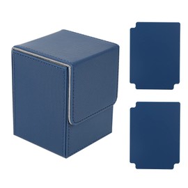 kyaoayo Deck Boxes for Collecting Cards, Trading Card Box with 2 Dividers, Deck Box for Playing Cards, PVC-Free Card Holder Compatible with MTG, TCG, PKM - YGO, Cube Design Deck Divider (Blue)