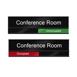 8" x 3" Conference Room Slider Sign (Black-Red/Green)