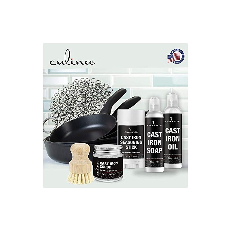 Culina Cast Iron Soap & stick & Conditioning Oil &
