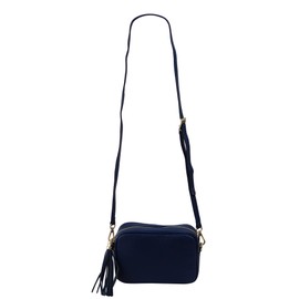 SH Leder Chiara G209 Real Leather Shoulder Bag Medium Small Evening Bag Clutch Crossbody Bag Messenger Handbag with Zip 21 x 15 cm, dark blue